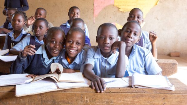 Uganda.,June,13,2017.,Smiling,Ugandan,Children,Sitting,At,Desks